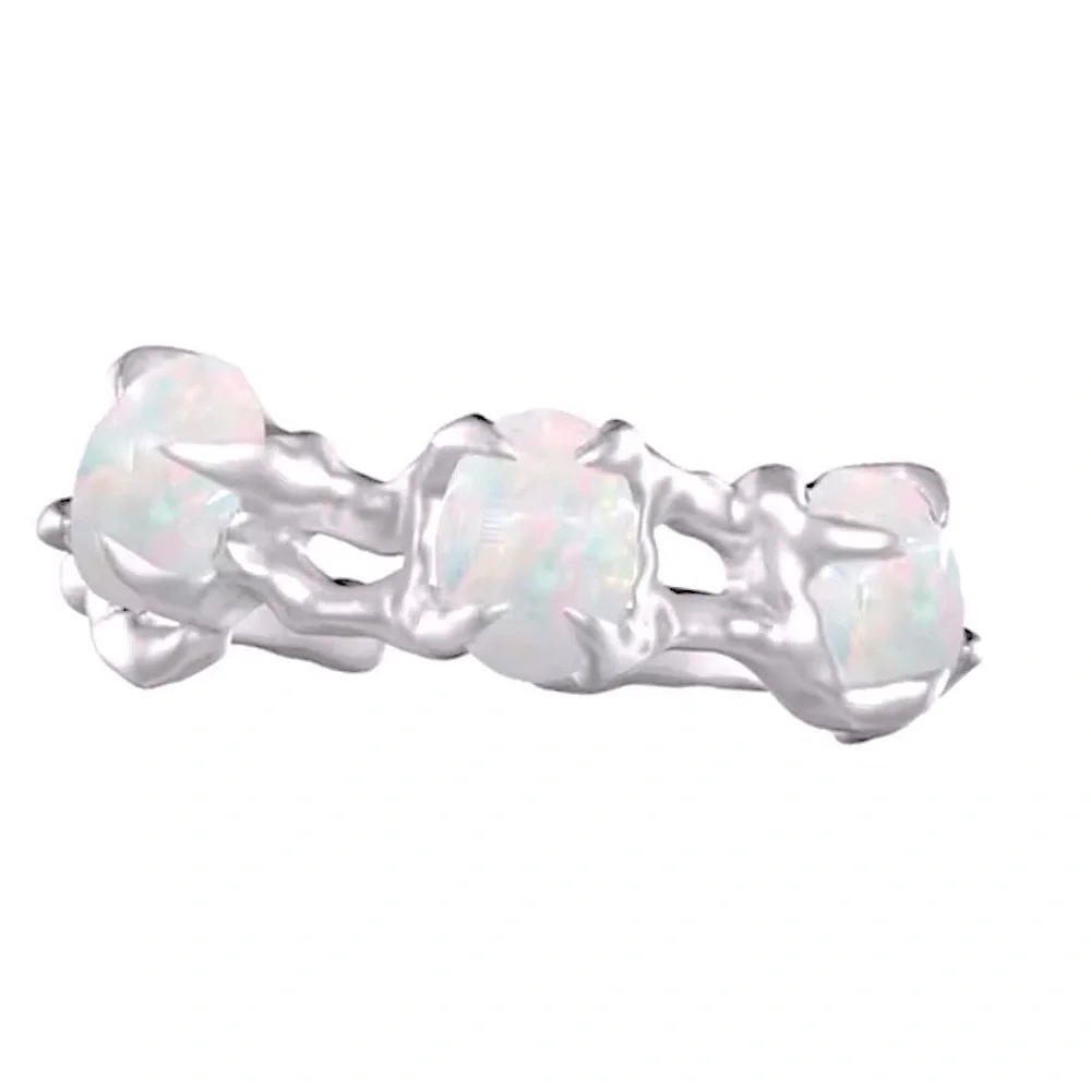 Opal Ring, Adjustable Ring, 925 Silver‎ Statement Ring, Women